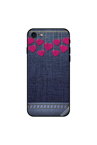 Covernex غطاء حماية لهاتف iPhone 7 مزين بقلوب وردية معلقة على الجينز