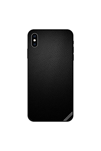 Covernex غطاء حماية لجهاز iPhone XS MAX بنمط جلدي أسود داكن
