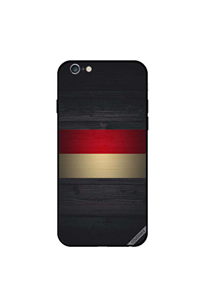 Covernex غطاء حماية لجهاز iPhone 6s Plus بنمط خشبي أحمر وأبيض في المنتصف