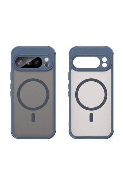 SKYDDAR INNOVATION Carcasă pentru Google Pixel 10 Pro, HaloFrost MagSafe II, antișoc, set de autocolante, albastru marin