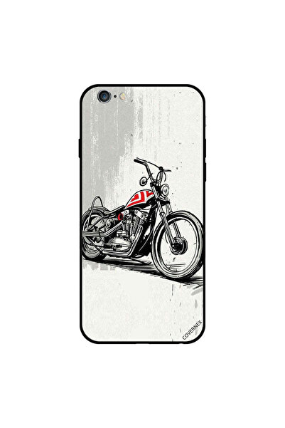 Covernex غطاء حماية لهاتف iPhone 6s بتصميم دراجة باللونين الأبيض والأسود