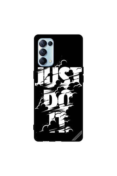Covernex غطاء حماية لهاتف Oppo Reno5 Pro 5G - Just Do It - أبيض وأسود