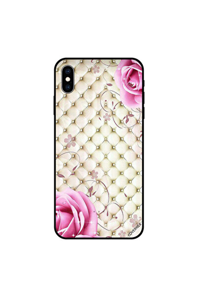 Covernex غطاء حماية لجهاز iPhone XS MAX من القماش الكلاسيكي والورود الوردية