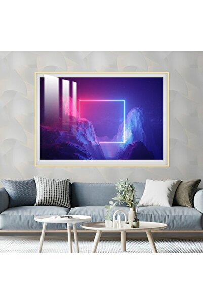 SND لوحة جدارية خشبية فاخرة مع برواز ذهبي و طبقة من الاكرليك الشفاف