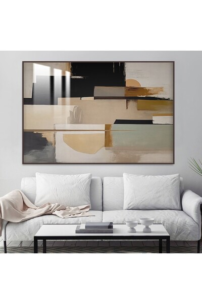 4gdran لوحة جدارية خشبية فاخرة بتصميم الفن التشكيلي مع برواز شامبين و طبقة من...