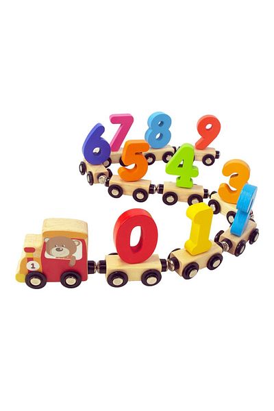 OEM Tren cu numere din lemn Felyx Toys
