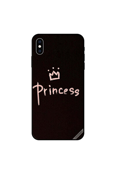 Covernex غطاء حماية لجهاز iPhone XS مكتوب عليه أميرة بلون الخوخ