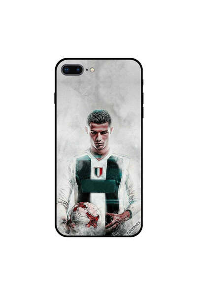 Covernex غطاء حماية لهاتف iPhone 7 Plus عليه صورة رونالدو وهو يحمل كرة قدم بي...