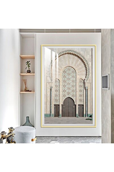 SND لوحة جدارية خشبية فاخرة مع برواز ذهبي و طبقة من الاكرليك الشفاف