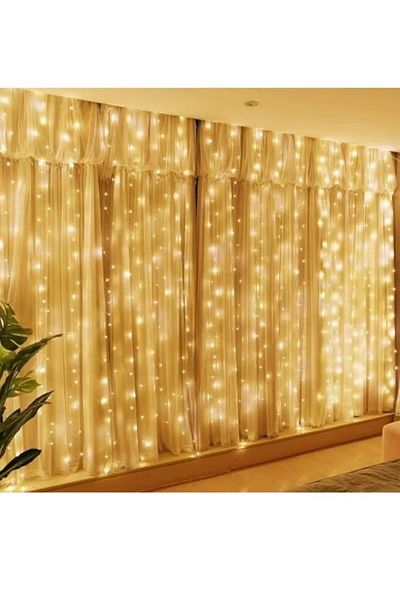 DLC LED Decorative Light Curtain 3MX3M Yellow