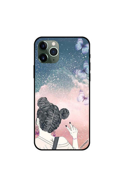 Covernex غطاء حماية لجهاز iPhone 11 Pro بشعار فتاة تصنع علامة النصر