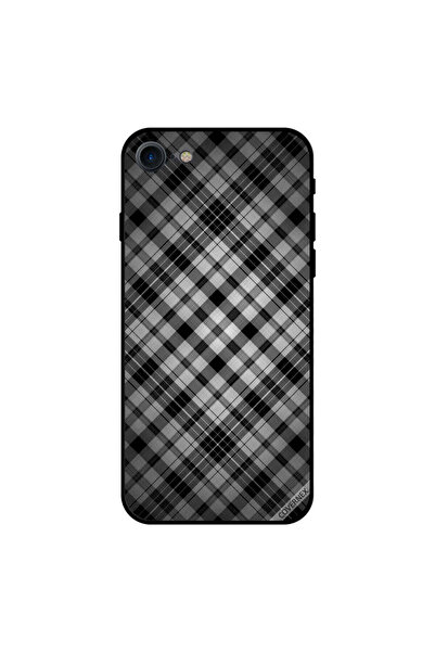Covernex غطاء حماية لجهاز iPhone 8 بخطوط باللونين الأبيض والأسود على القماش
