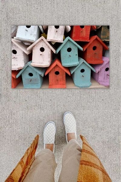 Simbastore Digital Printing Decorative Bird House Colorful Door Mat K-1218