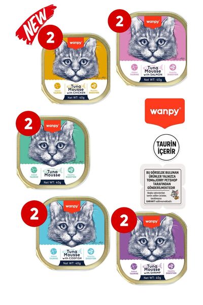 Wanpy TOM&JERRYPETSHOP-Wanpy Kedi Konserve Ezme 40g Karışık Alutray Yaş Mama ...