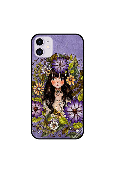 Covernex غطاء حماية لجهاز iPhone 11 بتصميم فتاة حول الزهور