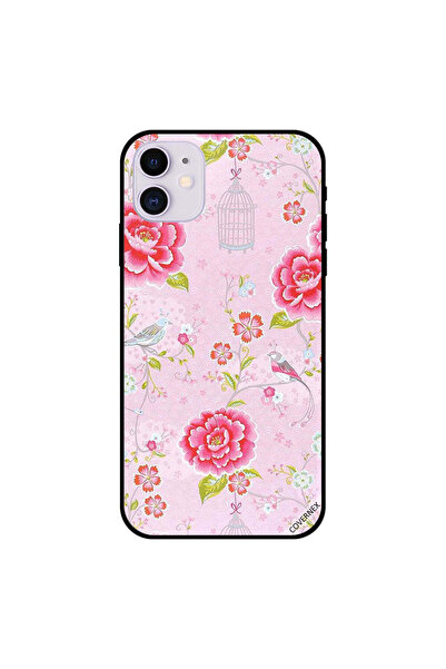 Covernex غطاء حماية لجهاز iPhone 11 بطبعة زهور وطيور وردية
