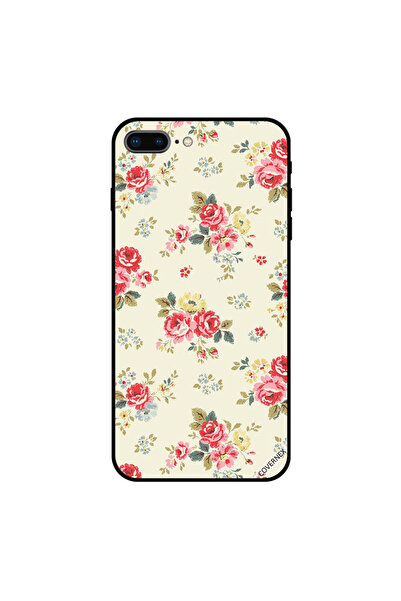 Covernex غطاء حماية لجهاز iPhone 7 Plus بنقشة ورود وأوراق ذهبية