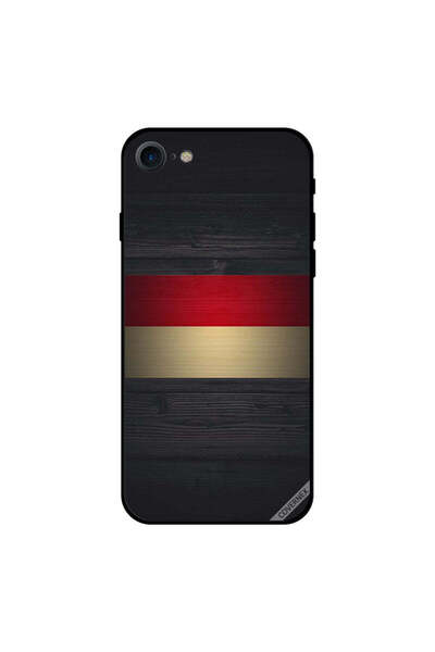 Covernex غطاء حماية لجهاز iPhone 8 بنمط خشبي أحمر وأبيض في المنتصف