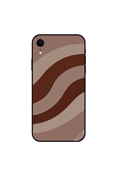 Covernex غطاء حماية لجهاز iPhone XR بنمط جلدي بلون الخوخ والبني