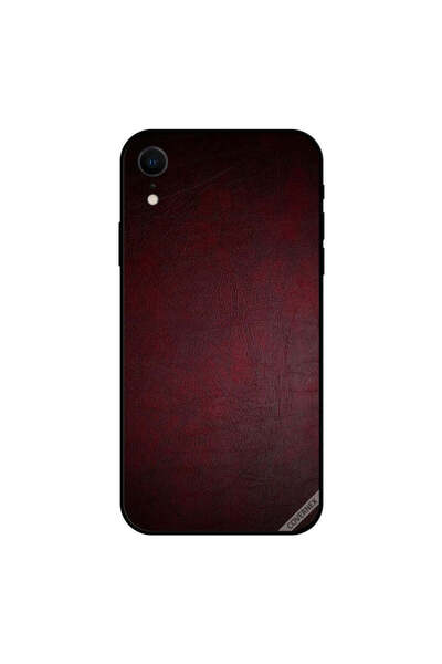 Covernex غطاء حماية iPhone XR بنمط جلدي أحمر داكن عتيق