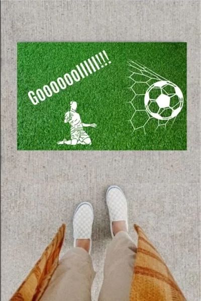 Mu Art Ahşap Door Mat Decorative Digital Printing Goooolllll P-2347