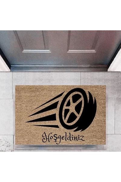 Mu Art Ahşap Door Mat Decorative Digital Print Cars P-2685