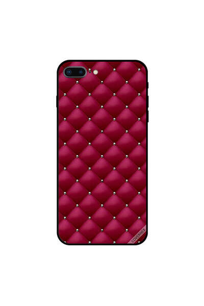 Covernex غطاء حافظة iPhone 7 Plus مطبوع على قماش وردي أحمر