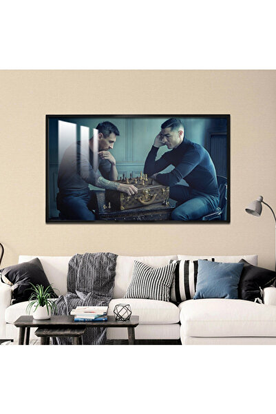 SND لوحة جدارية خشبية فاخرة مع برواز فضي و طبقة من الاكرليك الشفاف