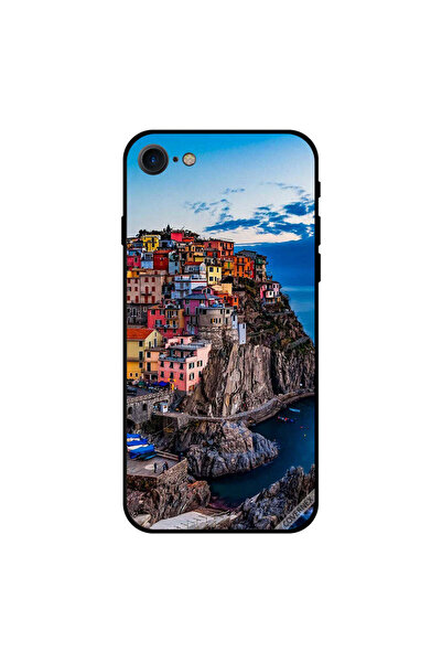 Covernex غطاء حماية لجهاز iPhone 7 برسومات منازل ملونة على البحر