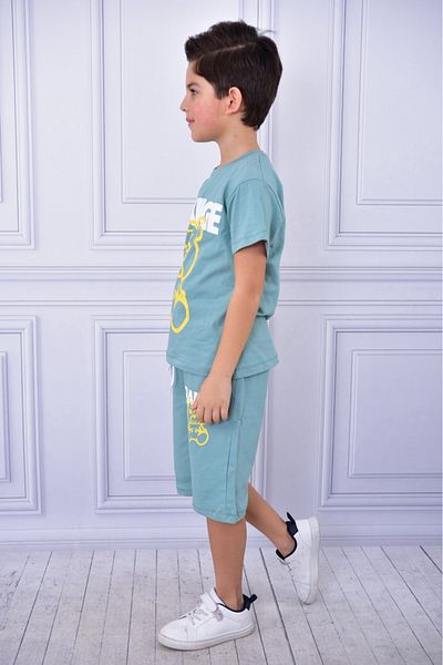 ruhaay Unisex Change Printed Children's Short-Sleeved Summer Shorts with Elastic Waist and Pockets Bottom Top Suit