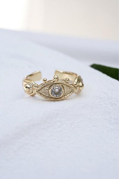 AŞIK ACCESSORIES Adjustable Stone Bohemian Eye Ring