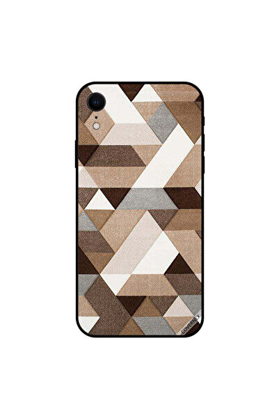 Covernex غطاء حماية لجهاز iPhone XR بنقشة أشكال باللونين الأبيض والبني