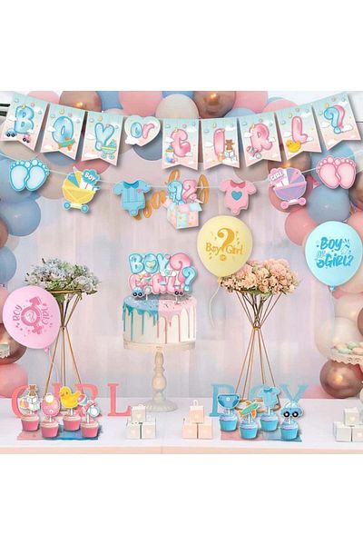 Fukmory party tableware set, pink/blue, paper/latex, 102 pieces