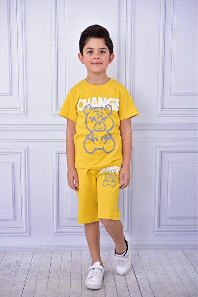 ruhaay Unisex Change Printed Children's Short-Sleeved Summer Shorts with Elastic Waist and Pockets Bottom Top Suit