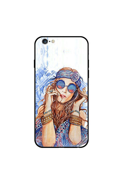 Covernex غطاء حماية لجهاز iPhone 6 Plus بتصميم فستان أزرق ونظارة زرقاء لفتاة