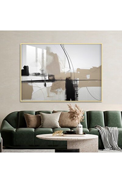 SND Luxury wooden wall panel with fine art design, gold frame and clear acryl...