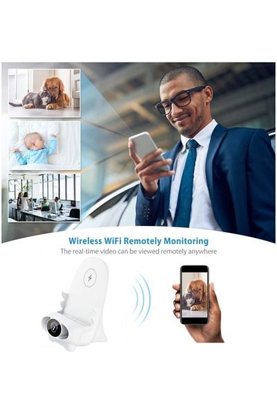 SpyGadget SpyGadget WIFI Spy Camera in Wireless Charging Station, Full HD, WiFi, Detection, 128GB Memory