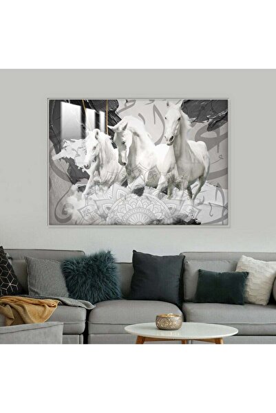 SND لوحة جدارية خشبية فاخرة مع برواز فضي و طبقة من الاكرليك الشفاف