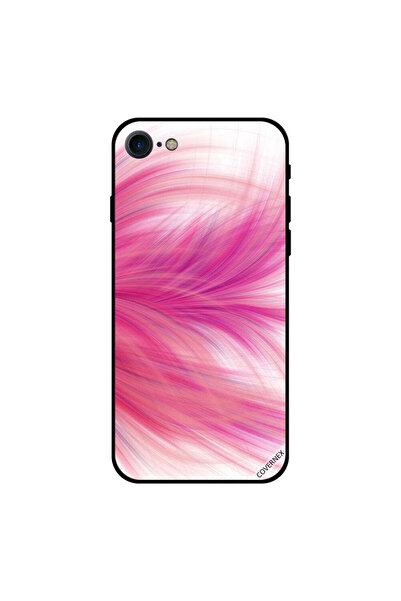 Covernex غطاء حماية لجهاز iPhone 7 بطبعة ريشة وردية