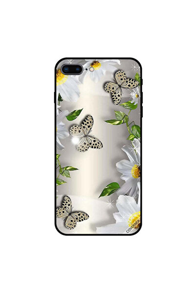 Covernex غطاء حماية لجهاز iPhone 7 Plus بنقاط سوداء وزهور بيضاء