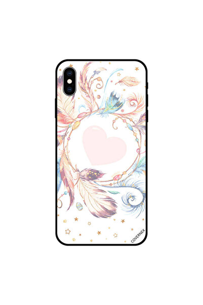 Covernex غطاء حماية لهاتف iPhone XS MAX بتصميم قلب في منتصف الريش