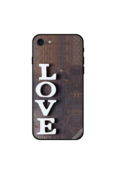 Covernex غطاء حماية لجهاز iPhone 8 بطبعة حب على خشب عتيق
