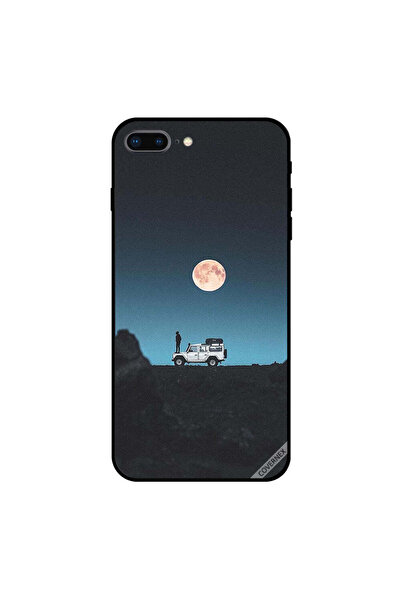 Covernex غطاء حماية لجهاز iPhone 7 Plus بتصميم قمر ورجل يقفان على سيارة جيب