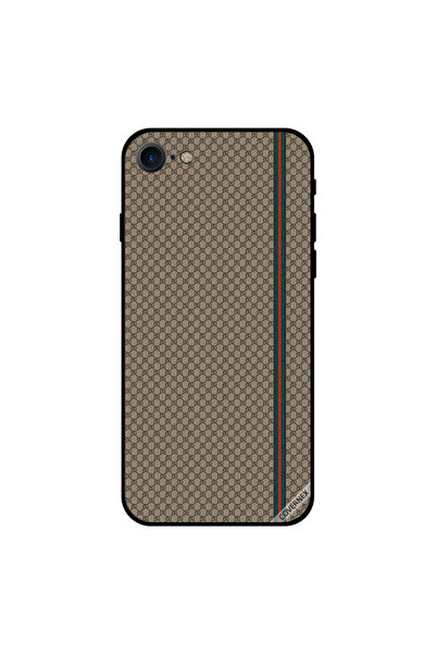 Covernex غطاء حماية لجهاز iPhone 7 بخطوط حمراء وخضراء على نمط بني