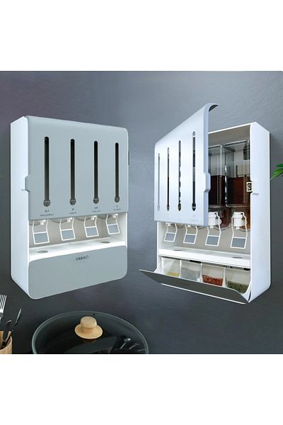 Vooltex Smart Kitchen Dispenser - 4 in 1 for organizing liquids, spices and seasonings