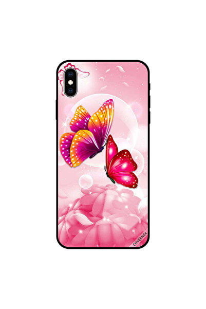 Covernex غطاء حماية لهاتف iPhone XS MAX بنقشة فراشات متعددة الألوان على زهور ...