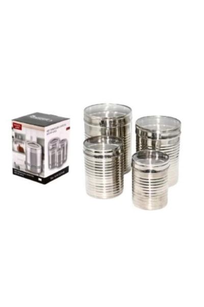Generic 4-Piece Silver Spice Jar Set