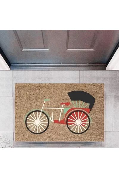 Mu Art Ahşap Door Mat Decorative Digital Print Bicyclep-2747