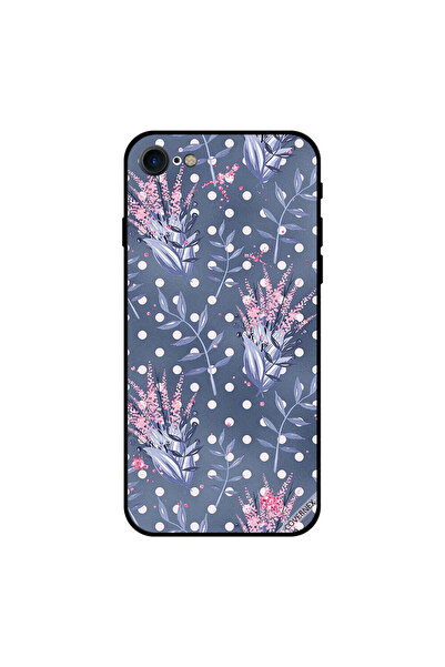 Covernex غطاء حماية لجهاز iPhone 7 رمادي مزين بنقشة زهور وريش
