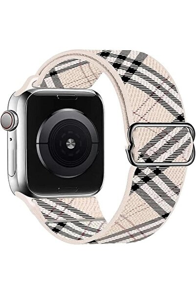 Alstrap Apple watch 4-5-6-7-8-9-10 Se Ultra Uyumlu 44-45-46-49mm Kumaş Elasti...